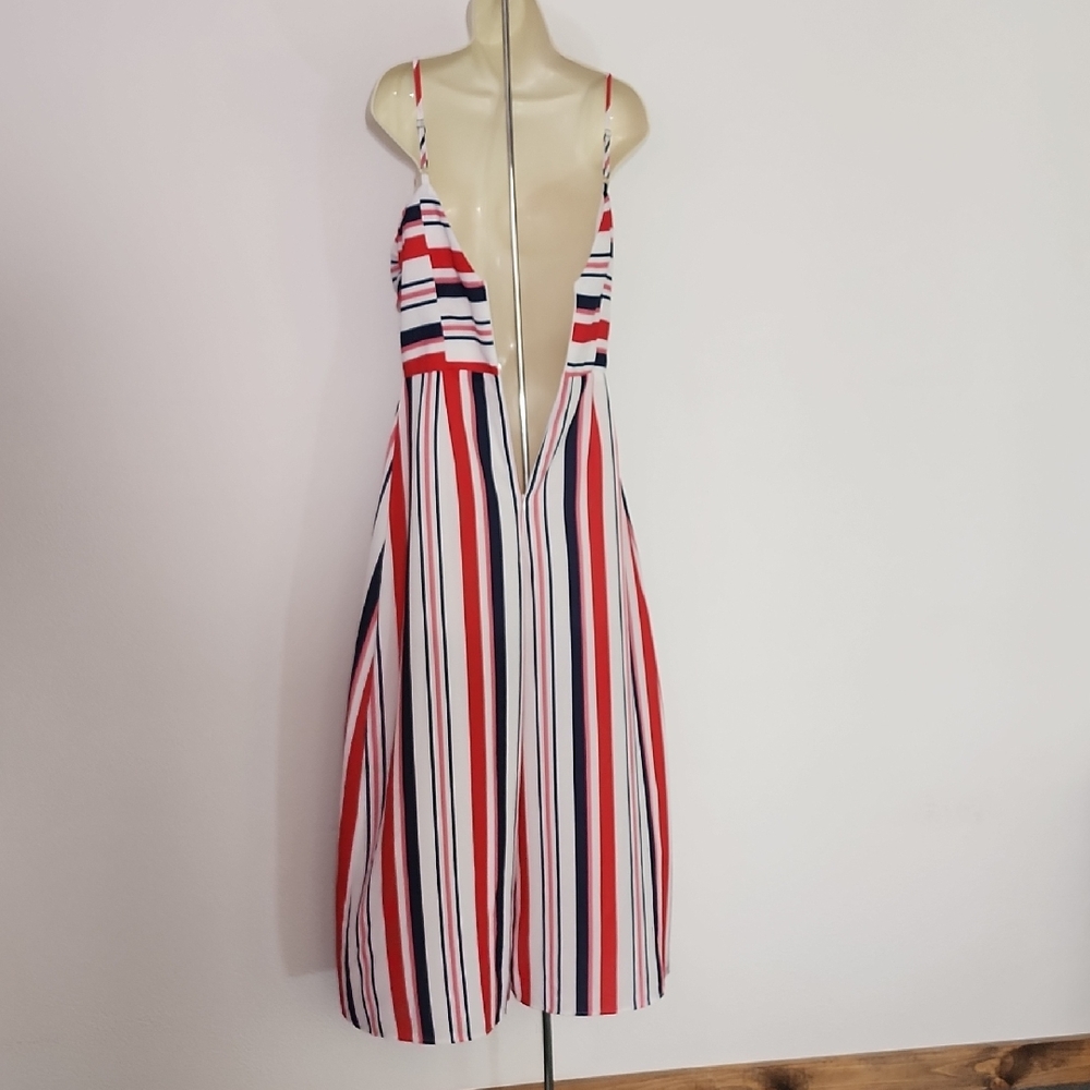 L'ATISTE Wide Leg Jumpsuit Patriotic Red Multi Size S - Picture 7 of 11